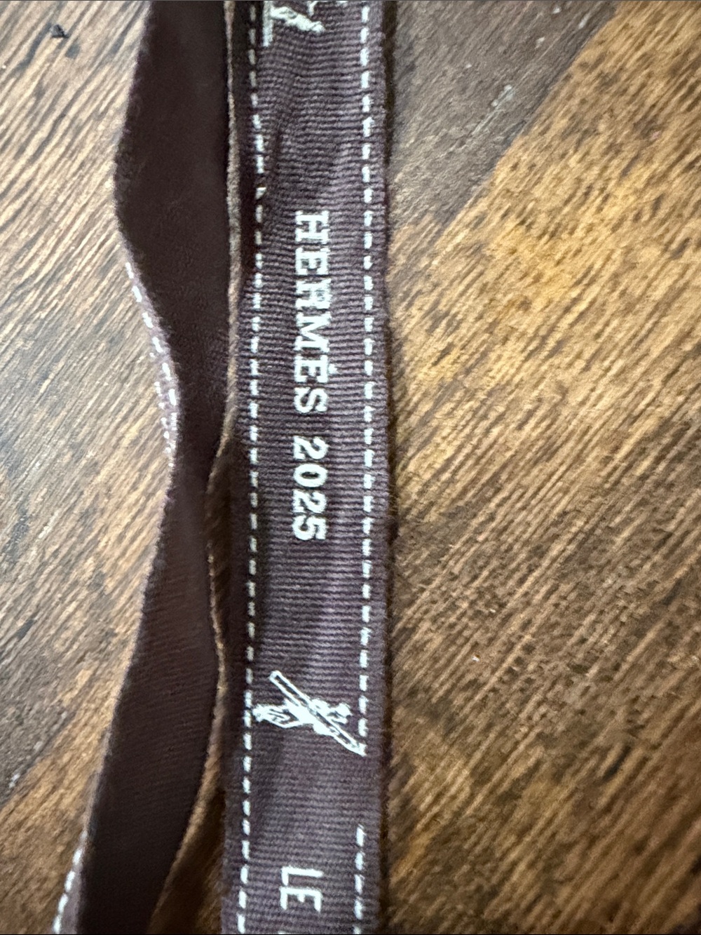 Authentic Three Hermes Brown Twilly Ribbon 64 inches each